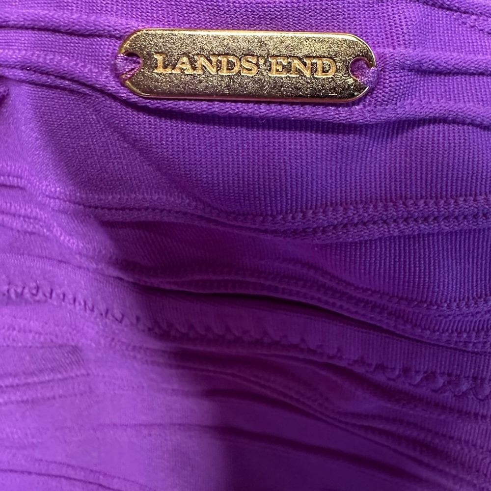 Lands' End Tankini Swim Set Womens 12/10 Purple Textured 2-Piece Skirt EUC - Picture 8 of 16